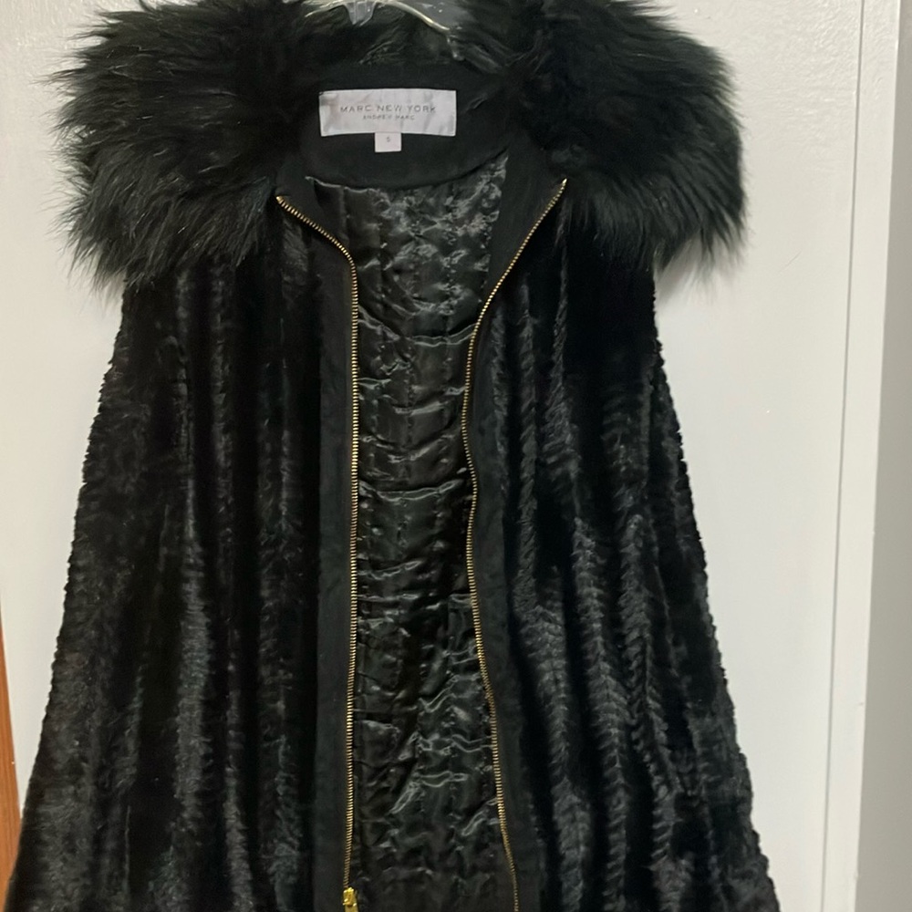 Marc New York Black Faux Fur Coat